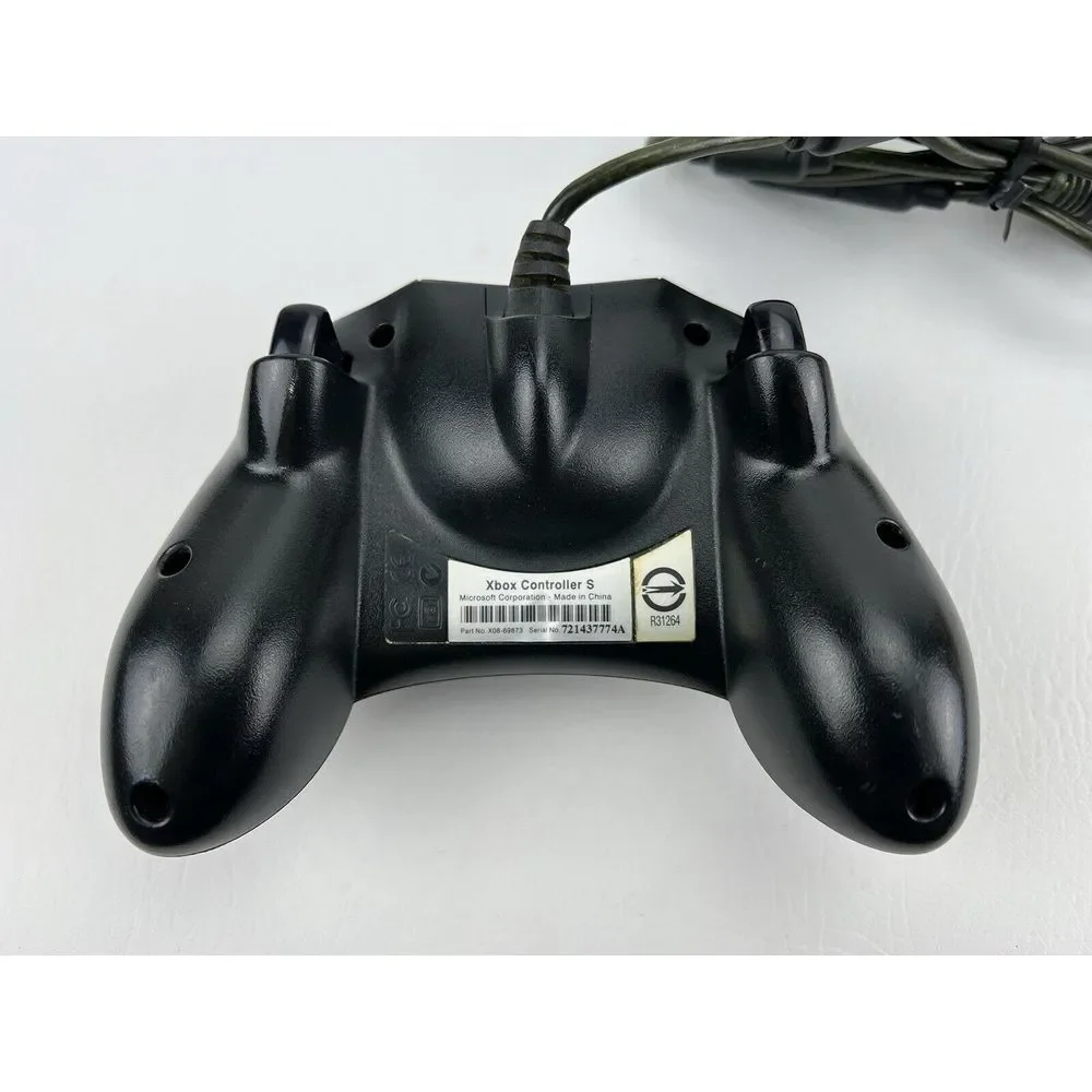 Original Wired Microsoft Xbox Controller S in Black No. X08-69873